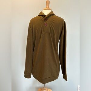 Coofandy men’s long sleeve olive green shirt size Large New with tags